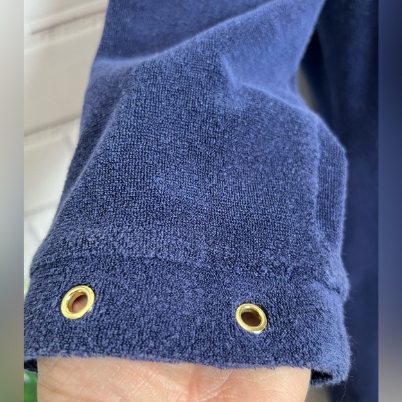 Boston Proper Dress Small Blue Swim Cover Up Lace Up Gold Rivets/size S - Picture 6 of 8